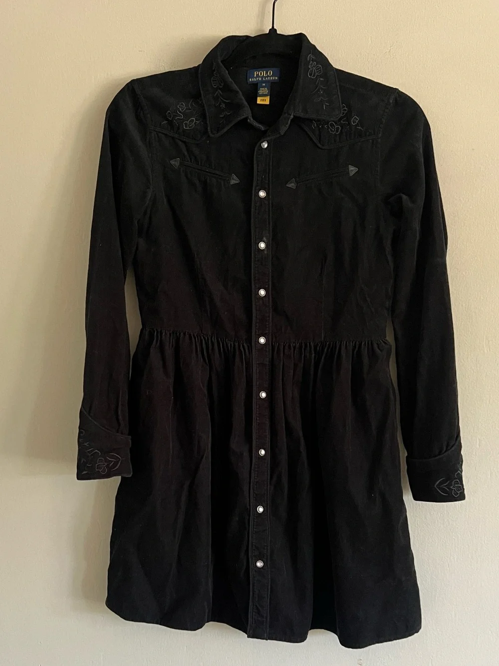 POLO Ralph Lauren Girl's Western-Inspired Corduroy Shirtdress Sz14
